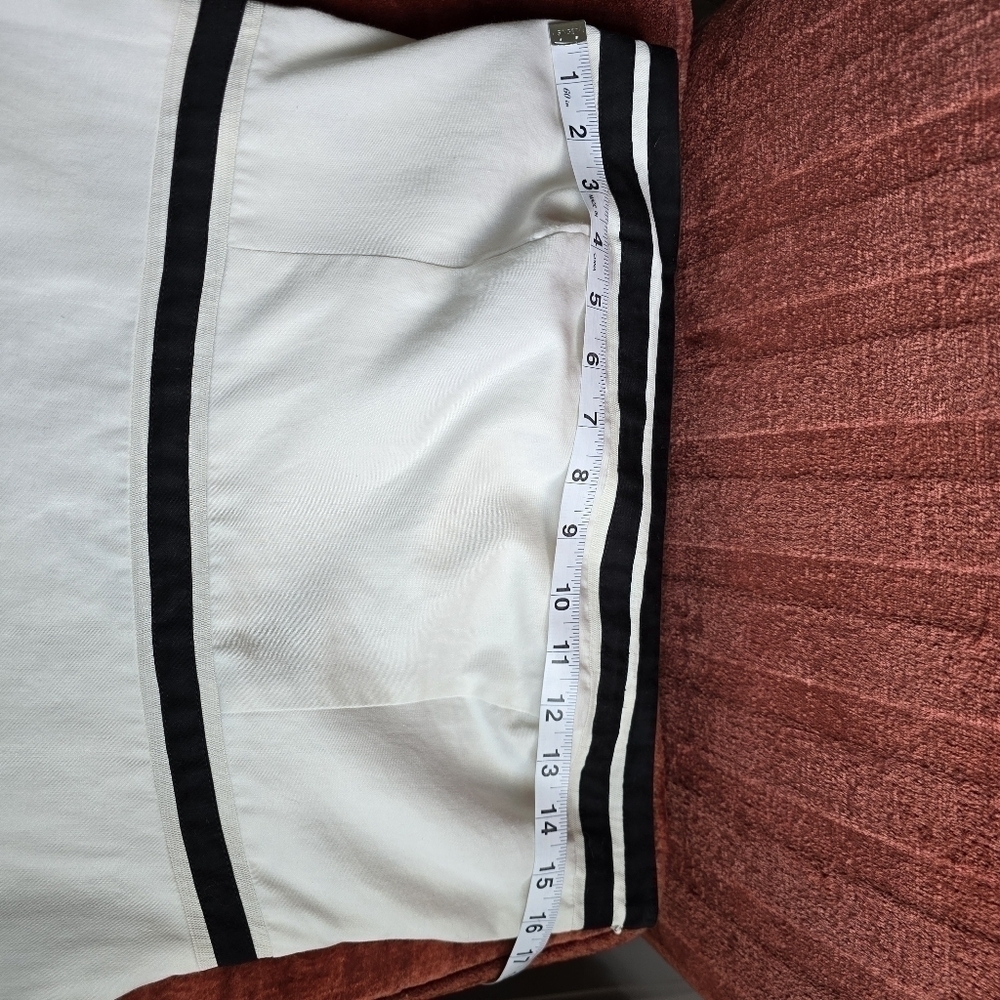 Ann Taylor Silk-Blend Strapless Fit & Flare White Dress Black Stripes Sz. 8 - Picture 7 of 12
